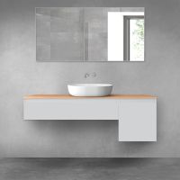 Oltens Vernal bathroom furniture set 140 cm with countertop, matte grey/oak 68283700