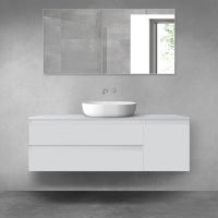 Oltens Vernal bathroom furniture set 140 cm with countertop, matte grey 68261700