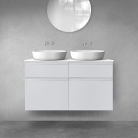Oltens Vernal bathroom furniture set 120 cm with countertop, matte grey/white gloss 68302700