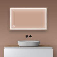 Oltens Nordlis zrcadlo 60x100 cm obdélníkový s osvětlením a systémem Klarglas, měď kartáčovaná 64106610