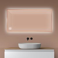 Oltens Nordlis zrcadlo 60x120 cm obdélníkový s osvětlením a systémem Klarglas, měď kartáčovaná 64112610