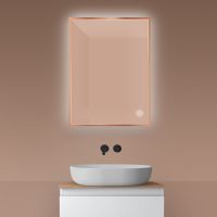 Oltens Nordlis zrcadlo 60x80 cm obdélníkový s osvětlením a systémem Klarglas, měď kartáčovaná 64115610