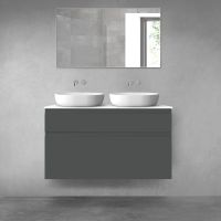 Oltens Vernal sada koupelnového nábytku 120 cm s horní deskou, matná grafitová/lesklá bílá 68229400