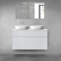 Oltens Vernal sada koupelnového nábytku 120 cm s horní deskou, matná šedá/lesklá bílá 68229700