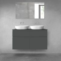 Oltens Vernal bathroom furniture set 120 cm with countertop, matte graphite 68300400