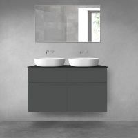Oltens Vernal bathroom furniture set 120 cm with countertop, matte graphite/matte black 68303400