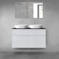 Oltens Vernal bathroom furniture set 120 cm with countertop, matte grey/matte black 68303700