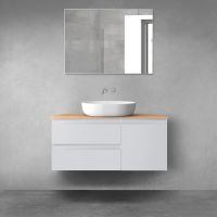 Oltens Vernal bathroom furniture set 100 cm with countertop, matte grey/oak 68203700