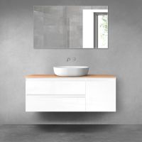 Oltens Vernal bathroom furniture set 120 cm with countertop, white gloss/oak 68211000