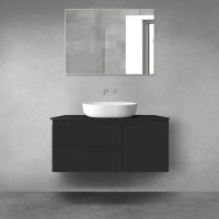 Oltens Vernal zestaw mebli łazienkowych 100 cm z blatem czarny mat 68201300