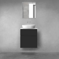 Oltens Vernal bathroom furniture set 60 cm with countertop, matte black/white gloss 68226300