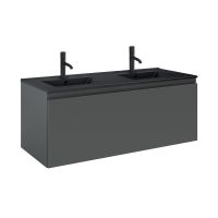 Oltens Vernal Waschbecken mit Schrank 120 cm schwarz matt/grafitfarben matt 68035400