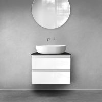 Oltens Vernal wall-mounted base unit 60 cm with countertop, white gloss/matte black 68118000