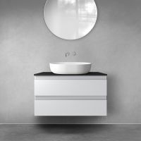 Oltens Vernal wall-mounted base unit 80 cm with countertop, matte grey/matte black 68119700