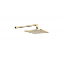 Oltens Atran (S) Lagan (S) rainfall shower head, square 22 cm with wall-mounted arm in golden gloss 36019800