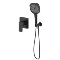 Sada Oltens Hadsel podomítková sprchová baterie s 3funkční sprchovou hlavicí Havis EasyClick (S), matná černá 36037300