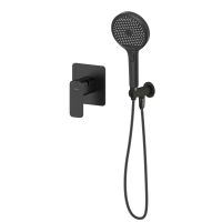 Sada Oltens Hadsel podomítková sprchová baterie s 3funkční sprchovou hlavicí Luva EasyClick, matná černá 36038300