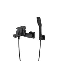 Set Oltens Hadsel nástěnná vanová a sprchová baterie se sprchovým setem Tinde Hald, matná černá 36056300