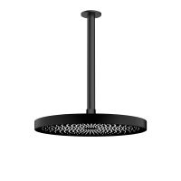 Oltens Vann deszczownica 26x26 cm okrągła z ramieniem sufitowym Aera czarny mat 36086300