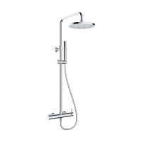 Oltens Molle shower set with a round rainfall shower head, chrome finish 36504100