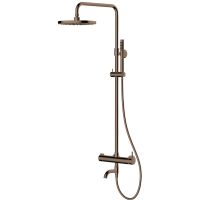 Oltens Molle Numa wall-mounted bath and shower set with rain shower head, brushed copper 36506610