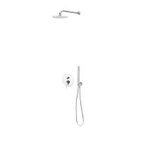 Oltens Molle flush-mounted mixer tap with 22 cm Atran rainfall shower head and Ume shower set, chrome gloss finish 36614100