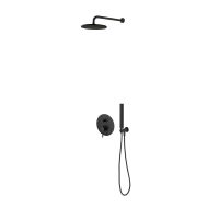 Oltens Molle flush-mounted mixer tap with 22 cm Atran rainfall shower head and Ume shower set, matte black finish 36614300