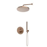 Oltens Hamnes set: concealed mixer tap with 30 cm Alvo rain shower head and Ume shower head, brushed copper, 36644610