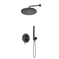Oltens Molle-Set: Unterputzarmatur mit 30-cm-Regendusche „Alvo“ und Handbrause „Ume“ in Mattschwarz 36650300
