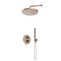Oltens Molle-Set: Unterputz-Armatur mit 30-cm-Regendusche „Alvo“ und Handbrause „Ume“ in gebürstetem Kupfer 36650610