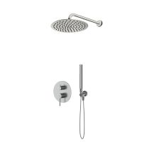 Oltens Molle-Set: Unterputzarmatur mit 30 cm langer Vindel-Regendusche und Ume-Handbrause, Nickel 36651910