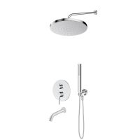 Oltens Molle-Set: Unterputzarmatur mit Badewannenauslauf, 30 cm Regendusche „Alvo“ und Handbrause „Ume“, verchromt, 36653100