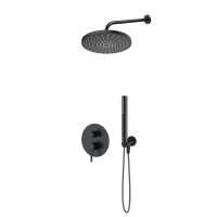 Oltens Molle-Set: Unterputz-Armatur mit 25-cm-Regenbrause „Pluva“ und Handbrause „Ume“ in Mattschwarz 36654300