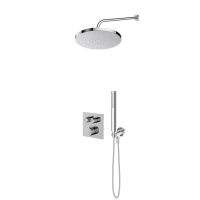 Zestaw Oltens Onega (S) bateria wannowo-prysznicowa podtynkowa termostatyczna z deszczownicą 25 cm Pluva i kompletem prysznicowym Ume chrom 36657100