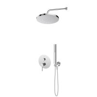 Zestaw Oltens Rann bateria wannowo-prysznicowa podtynkowa z deszczownicą 25 cm Pluva i kompletem prysznicowym Ume chrom 36659100