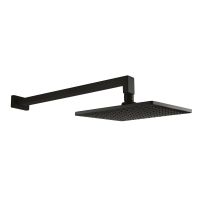 Oltens Atran (S) Lagan (S) rainfall shower head, square 22 cm with wall-mounted arm in matte black 36019300