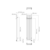 Oltens Stang (e) grzejnik elektryczny 150x31,5 cm miedź szczotkowana 55122610