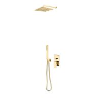 Oltens Gota concealed installation kit with 30 cm Vindel (S) rainshower and Sog shower set, glossy gold 36604800