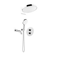 Oltens Katla set podomítkové vanové a sprchové baterie s dešťovou sprchou Regna a 3funkční sprchovou hlavicí Luva EasyClick, chrom 36067100