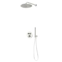 Zestaw Oltens Onega bateria podtynkowa termostatyczna z deszczownicą 30 cm Vindel i kompletem prysznicowym Ume nikiel 36617910