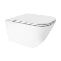 Satz aus Oltens Hadsel Stille wandmontiertes PureRim-Toilettenbecken mit SmartClean-Schicht mit langsam schließendem Slim-Toilettensitz, weiß 42545000