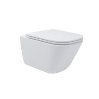 Zestaw Oltens Hadsel miska WC wisząca PureRim  z deską wolnoopadającą Slim biała 42046000
