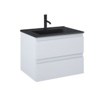 Oltens Vernal Set: Waschbecken mit Schrank 60 cm schwarz matt/grau matt 68036700
