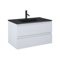 Oltens Vernal Set: Waschbecken mit Schrank 80 cm schwarz matt/grau matt 68037700