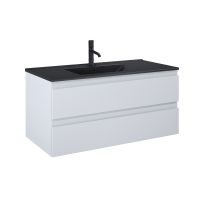 Oltens Vernal Set: Waschbecken mit Schrank 100 cm schwarz matt/grau matt 68038700