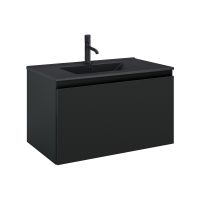 Oltens Vernal Set: Waschbecken mit Schrank 80 cm schwarz matt 68015300