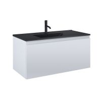 Oltens Vernal Set: Waschbecken mit Schrank 100 cm schwarz matt/grau matt 68017700