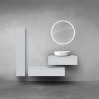 Oltens Vernal zestaw szafek podumywalkowych z blatem 80 i 100 cm i szafką boczną 35 cm szary mat 68696700