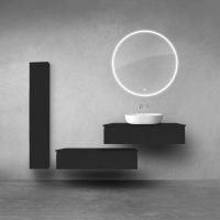 Oltens Vernal zestaw szafek podumywalkowych z blatem 2x100 cm i szafką boczną 35 cm czarny mat 68697300