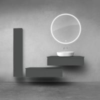 Oltens Vernal zestaw szafek podumywalkowych z blatem 2x100 cm i szafką boczną 35 cm grafit mat 68697400